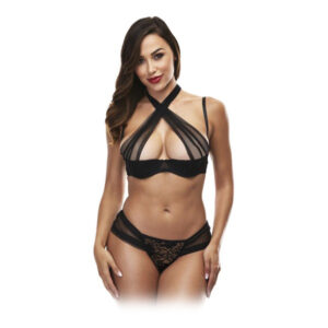 Ensemble de Lingerie en Dentelle Criss Cross Baci Lingerie Noir