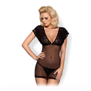 Chemise & String S/M Obsessive 3793_10467 Noir