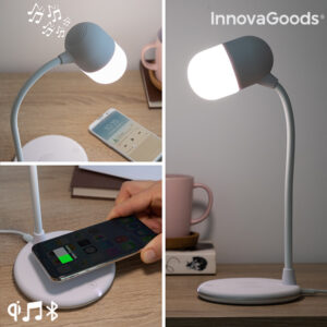 Lampe LED avec haut-parleur et chargeur sans fil Akalamp InnovaGoods