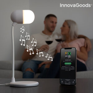 Lampe LED avec haut-parleur et chargeur sans fil Akalamp InnovaGoods