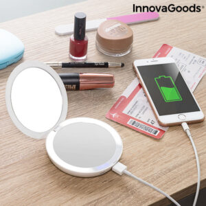 Miroir de Poche avec LED et batterie de secours 3 en 1 Mirbat InnovaGoods 3000 mAh