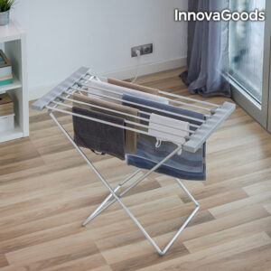 Étendoir à Linge Électrique Pliable InnovaGoods 120W Gris (8 Barres)