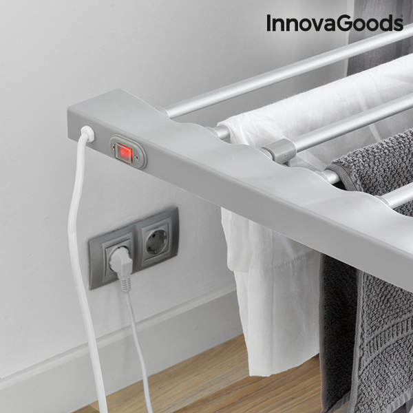 Étendoir à Linge Électrique Pliable InnovaGoods 120W Gris (8 Barres)