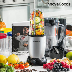 Blender Mixeur en Verre avec Livre de Recette One Touch InnovaGoods 250W Gris