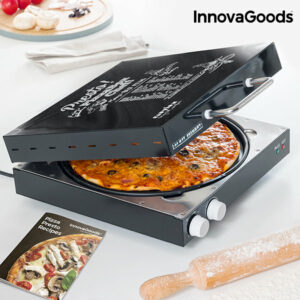 Appareil à Pizza Électrique avec Livre de Recettes Presto ! InnovaGoods 1200W Noir