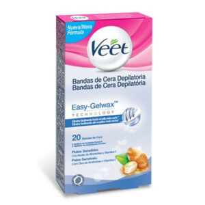 Bandes de Cire Dépilatoire Peau Sensible Veet Easy Gelwax (Pack de 20)