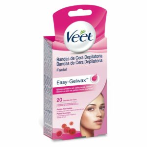 Bandes de Cire Dépilatoire Faciale Peau Normale Veet Easy Gelwax (Pack de 20)