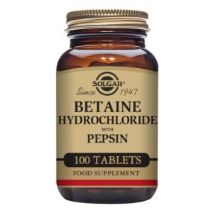 Chlorhydrate de bétaïne avec pepsine Solgar (100 comprimés)